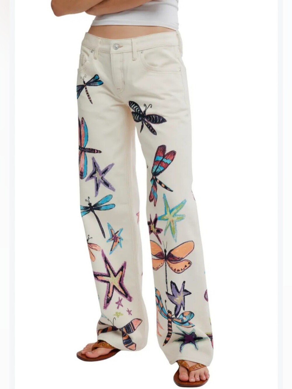 Free Prople Dragonfly Print Jeans